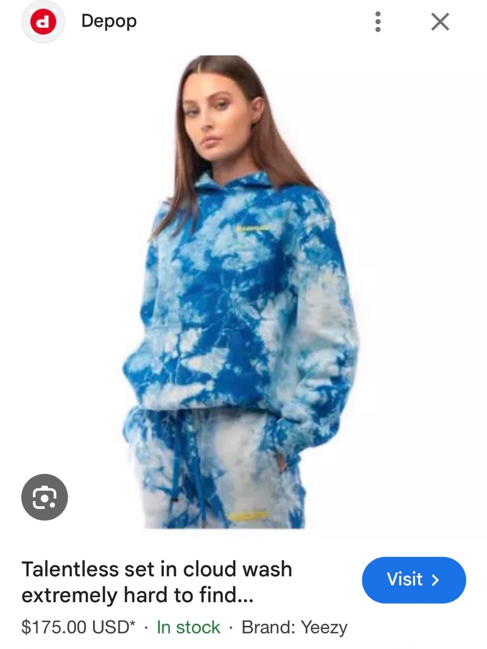 TALENTLESS Blue & White Tie-Dye Track Pants